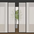 Modern Interior Sliding Doors Design With Ribbed Glass Panels And Black Frames