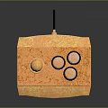 Vintage Copper Game Controller With Golden Ball Joystick And Three Circular Buttons