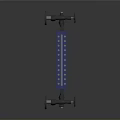Industrial Vertical Control Valve with Blue Body Top Metal Handwheel and Bottom Connections