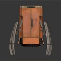 Futuristic Mechanical Creature With Structured Orange Body And Metal Legs