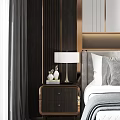 Modern Background Double Bed Double Bed 3d model
