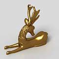 Golden Deer Shaped Decorative Ornament Set For Home Living Room Decoration
