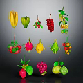 Fresh Vibrant Various Fruits with Bright Colors Including Dragon Fruit Strawberry and Grapes