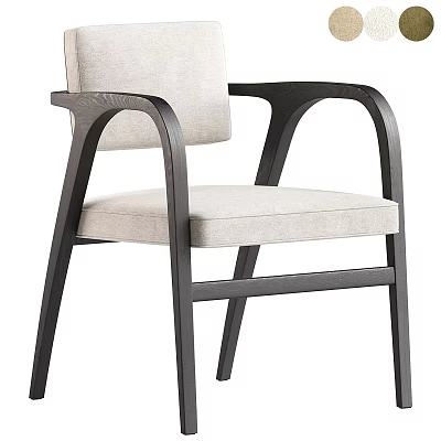 Elegant Modern Leisure Chair With Light Fabric Upholstery And Dark Wooden Frame 3d model