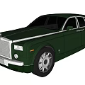 Green Rolls-Royce Luxury Sedan Classic Design With Chrome Accents And Elegant Exterior