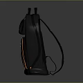 Stylish Black Backpack With Orange And Purple Stripes For Daily Use