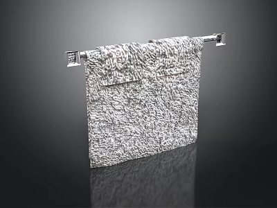 Modern Textured Towel Hanging On Chrome Towel Rack For Bathroom Living 3d model
