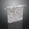 Modern Textured Towel Hanging On Chrome Towel Rack For Bathroom Living