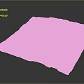 3D Square Topographic Model With Mountain Texture And Colorful Relief Details