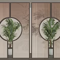 screen partition bamboo painting screen partition 3d model