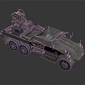 Armored Six Wheeled Military Vehicle With Mounted Cannon And Military Green Exterior Design