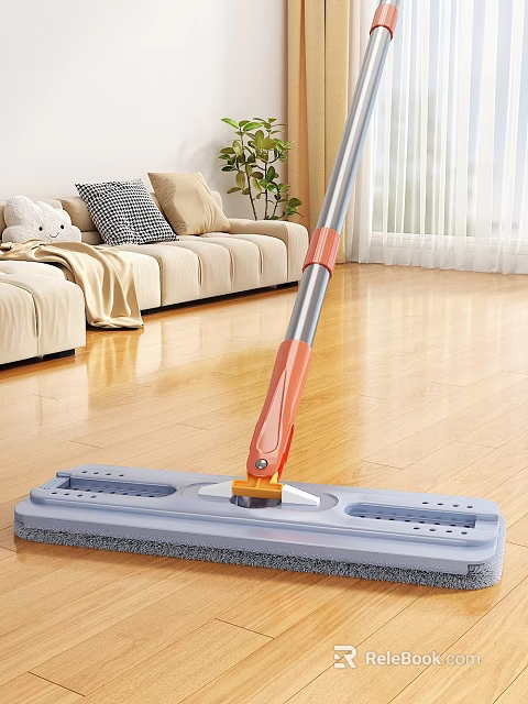 Modern Flat Mop For Household Cleaning Wooden Floor In Living Room With Easy To Use 3d model 