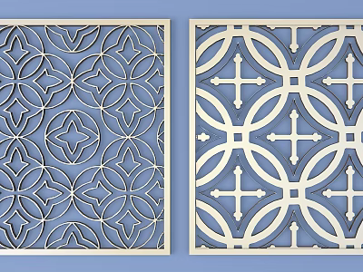 Ornate Lattice Window Designs With Floral Patterns And Geometric Shapes For Home Decor 3d model