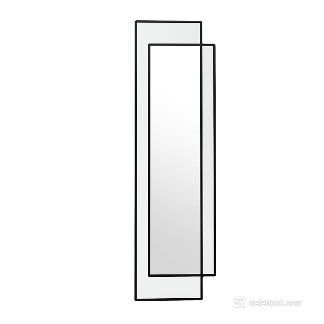 Slim Frame Full Length Mirror with Modern Minimalist Design for Home Decor 3d model 