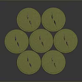 Small Animals Standing on Green Circular Grass Patches Arranged in Formation