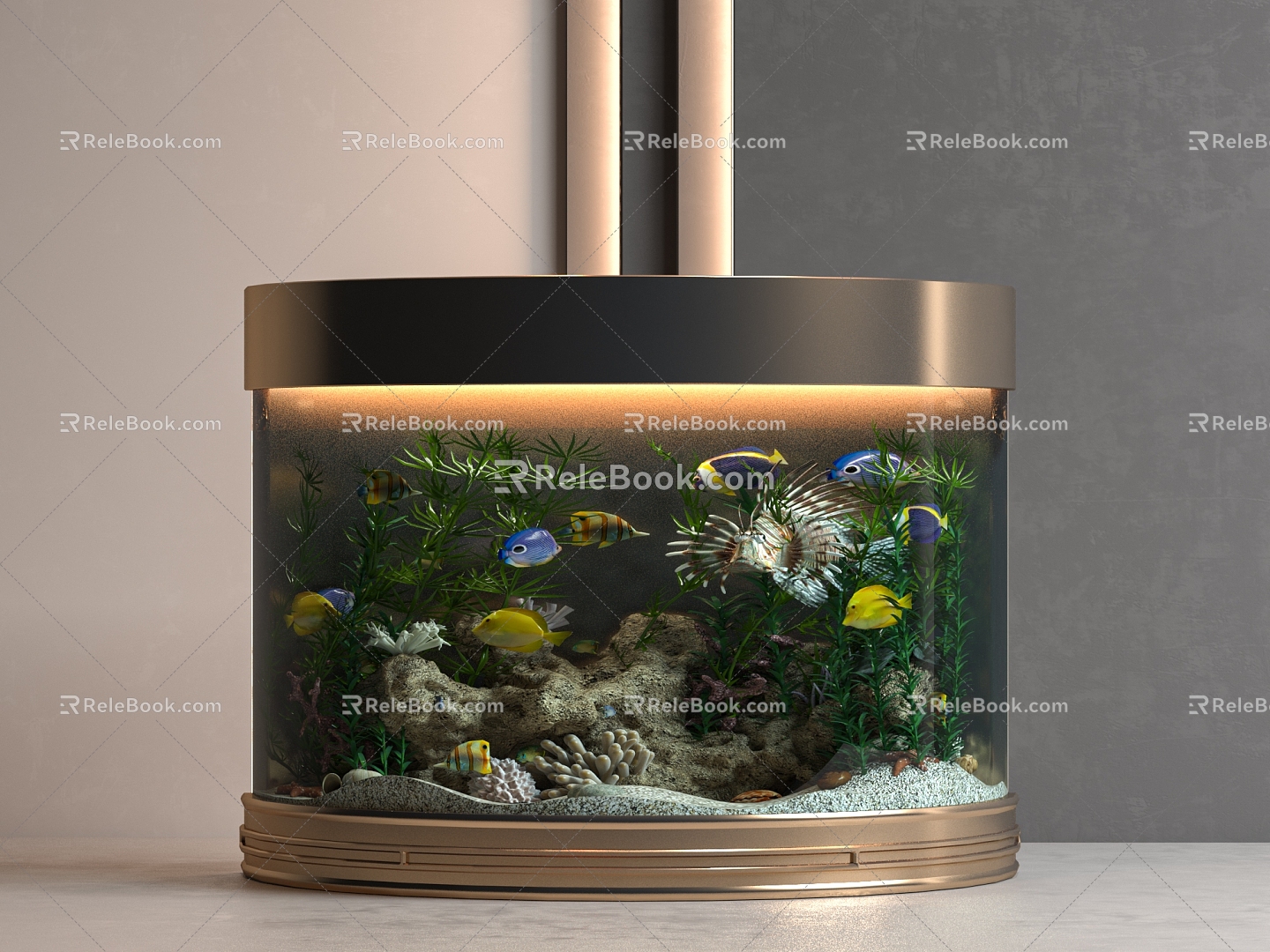 Modern fish tank embedded fish tank fish tank cabinet 3d model