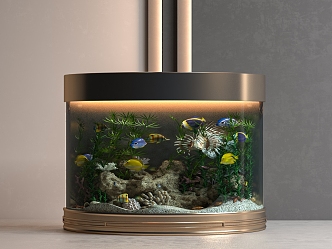 Modern fish tank embedded fish tank fish tank cabinet 3d model