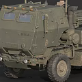 Military Green Functional Vehicle With Six Wheel Armored Design And Top Antennas