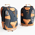 Modern Navy Blue And Orange Backpacks With Stylish Functional Design 3d model