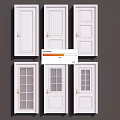 White Swing Doors With Various Designs Including Glass Panels And Solid Panels