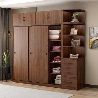 Modern wardrobe combination wardrobe 3d model