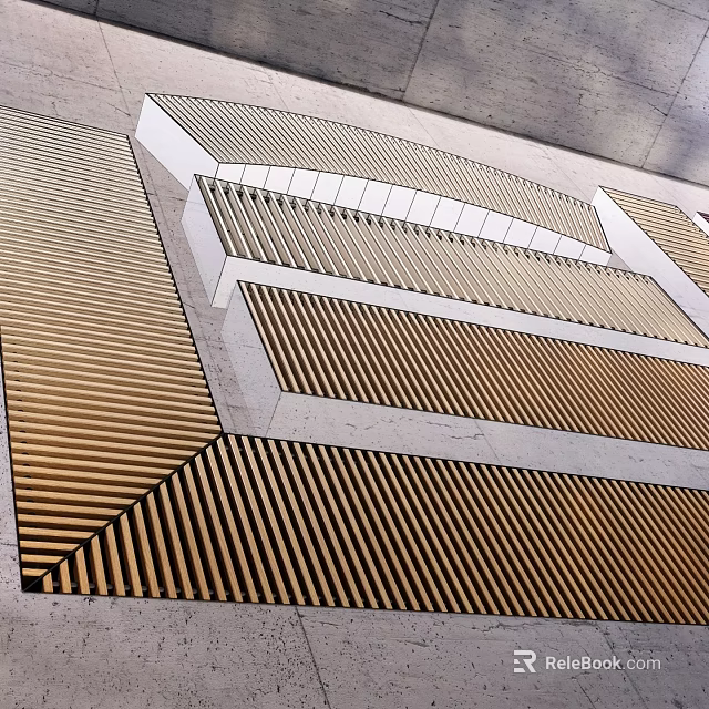 Modern Striped Metal Radiator With Geometric Design For Indoor Home Decoration 3d model 