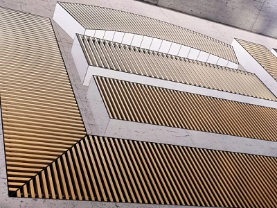 Modern Striped Metal Radiator With Geometric Design For Indoor Home Decoration 3d model
