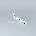 White Business Jet Aircraft Exterior With Blue Business Jets Logo And Design