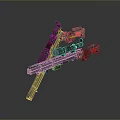 Modern Tactical Weapon Rifle With Dual Barrels Scope And Ergonomic Grip