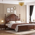 Style bedroom furniture bed high box bed decorations complete lighting complete 3d model