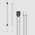 Modern Wall Lamps With Glass Tube Design And Black Gray Bases For Home Decor