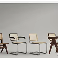 Modern Dining Chairs With Wooden And Metal Frame And Rattan Seat Designs