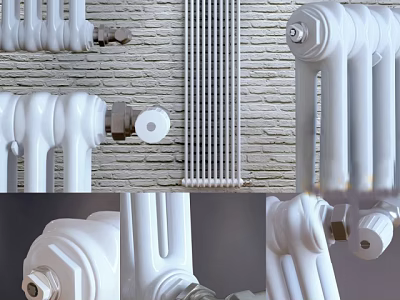 Modern White Metal Radiator Design For Home Interior Heating Systems With Classic Style 3d model