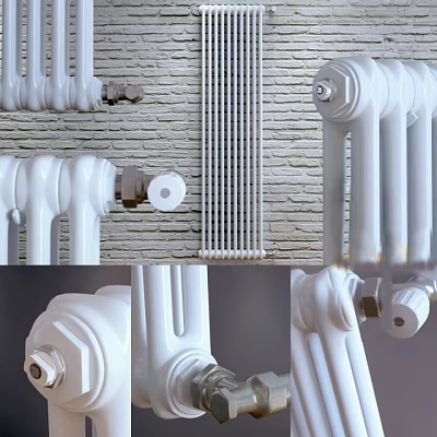 Modern White Metal Radiator Design For Home Interior Heating Systems With Classic Style 3d model