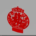 Traditional Red Paper Cut Lantern With Fortune Character And Decorative Patterns For Daily Use