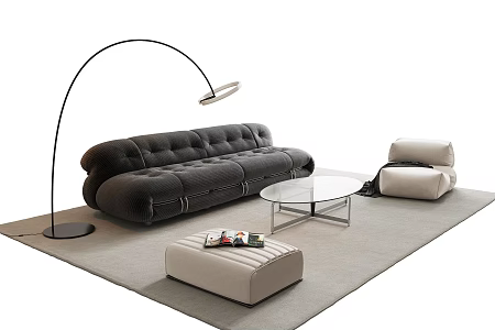 Modern Italian Sofa Coffee Table Combo 3d model
