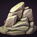 Cartoon Rock Rock Stone Stone Block Boulder 3d model