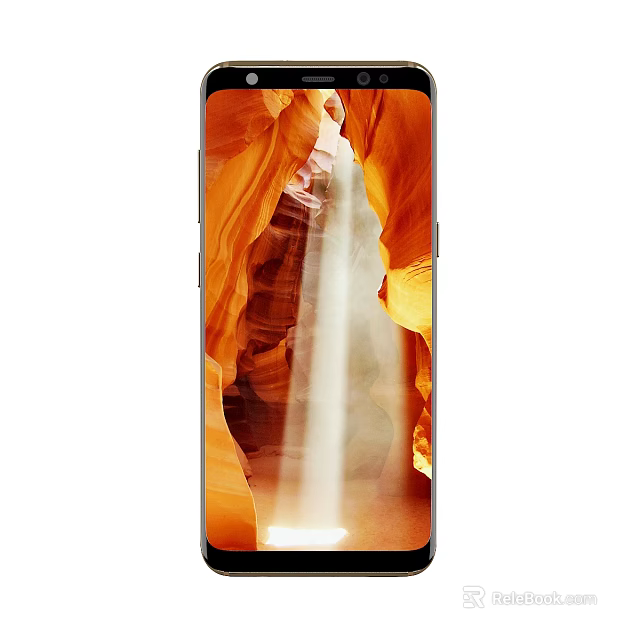 Smartphone High Resolution Display Showing Natural Canyon Landscape Wallpaper With Vibrant Visuals 3d model 