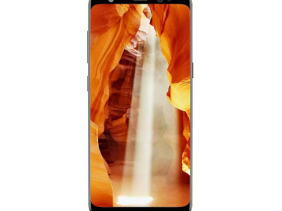 Smartphone High Resolution Display Showing Natural Canyon Landscape Wallpaper With Vibrant Visuals 3d model
