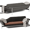 CASSINA Esosoft double sofa chaise 3d model