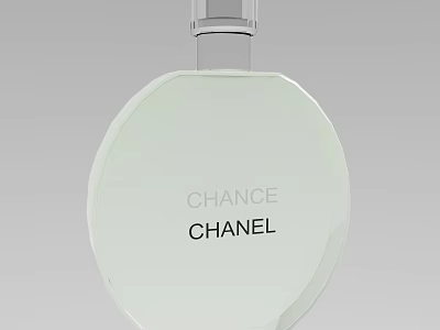 Chanel Chance Women's Perfume With Transparent Round Bottle Design And Brand Logo 3d model