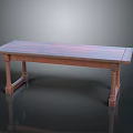Rustic Solid Wood Table With Rectangular Top And Sturdy Carved Wooden Legs