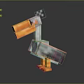 Cute Pixel Art Pelican Character With Orange Beak And Gray Body