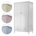 Modern White Wardrobe With Multiple Color Options Double Doors And Drawer Storage 3d model