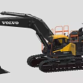Volvo EC250EL Excavator With Black Track System And Yellow Cabin