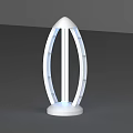Modern White Columnar Lamp With Hollow Structure And Stable Base Design 3d model