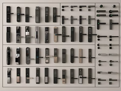 Various Types Of Door Locks And Hardware 3d model