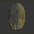 Oval Shaped Wood Stone Decorative Ornament With Natural Yellow Brown Black Texture And Polished Surface