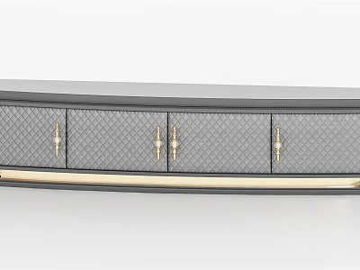 Modern TV Cabinet Sideboard End View Cabinet Drawer Cabinet Rectangular Wooden Square Metal White Storage Cabinet 3d model