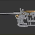 Turret Turntable Railgun Sci-fi Tower Defense Game Tower Defense Sci-fi Turret Game Turret Game Battery 3d model